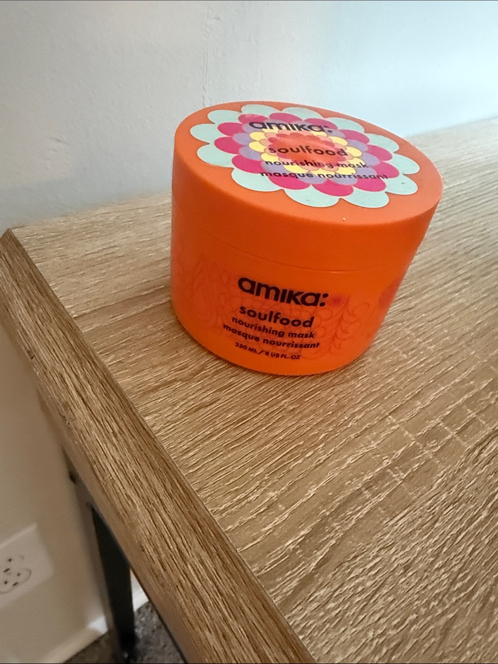 amika Soulfood Nourishing Mask - Orange Jar with Multicolor Floral Lid